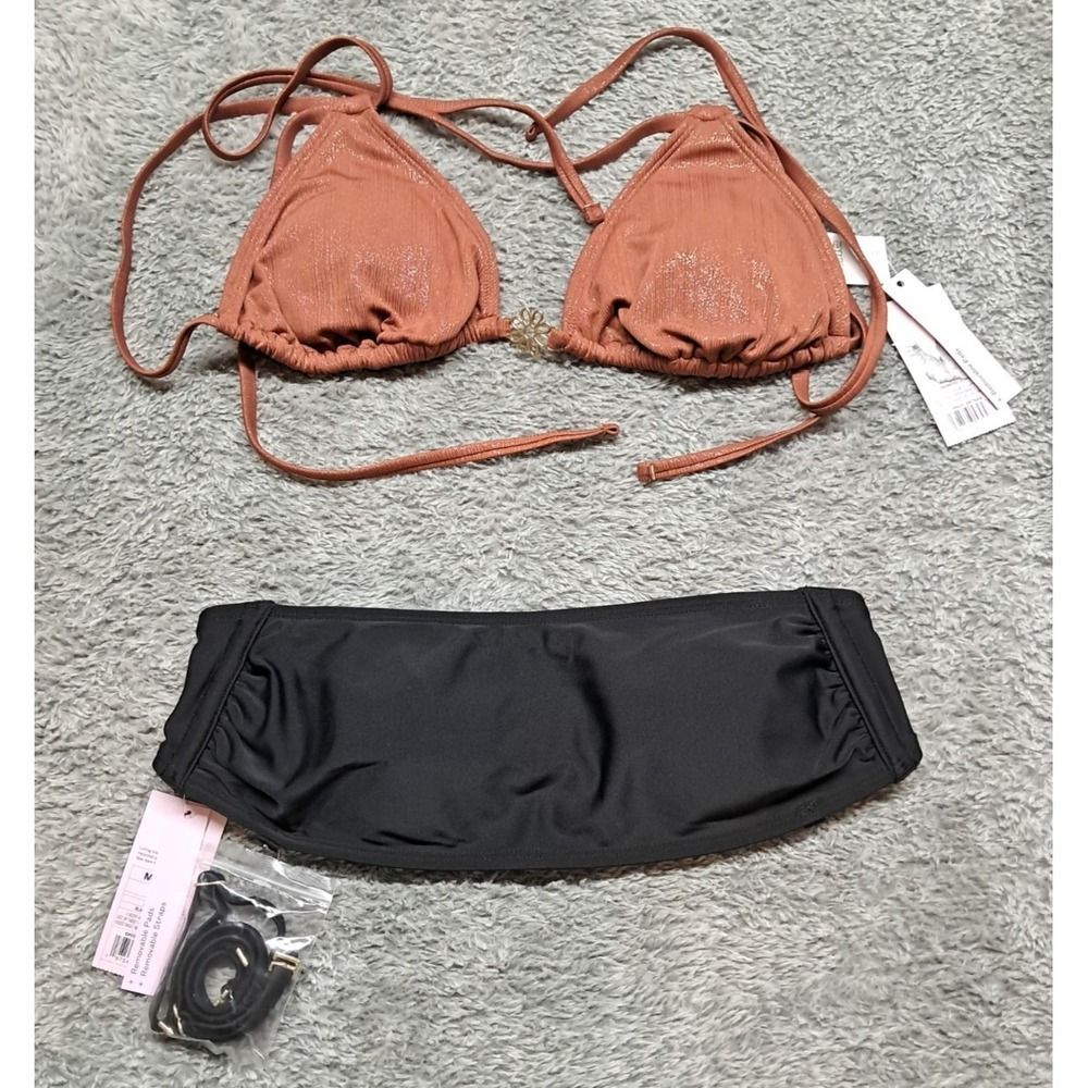 New 2 Pcs Lot Wild Fable Target Swim Bikini Top Bottoms Medium Spaghetti Strings